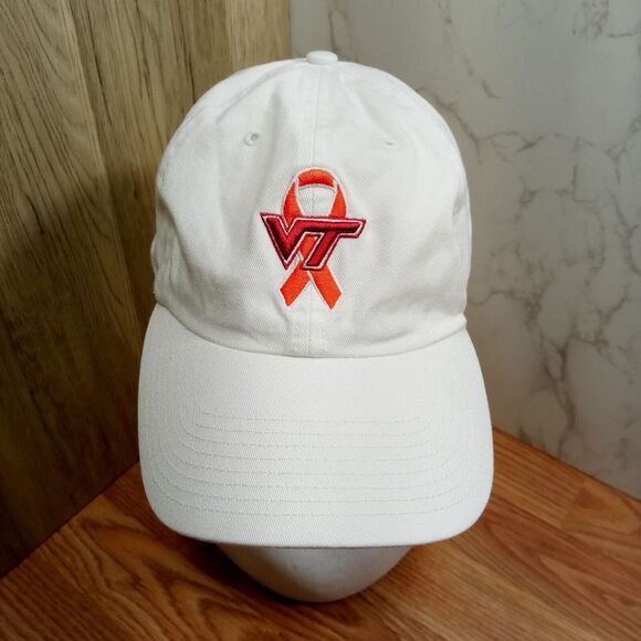 Virginia Tech Remembrance Strapback Hat White VT Hokies Cap Logo w/ Ribbon Rare - Picture 1 of 13